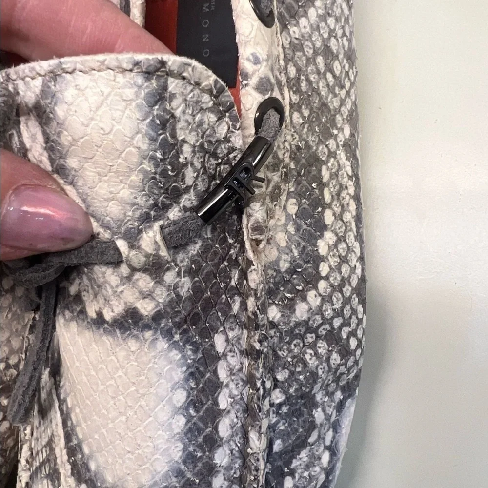 NWT John Richmond Gray and White Snakeskin Loafers